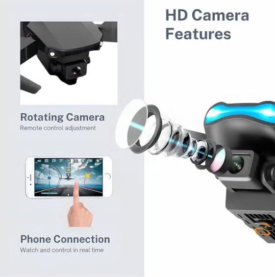 E99 Drone with 4K Camera, Bluetooth, 400 RPM, 5 Hours Battery Life