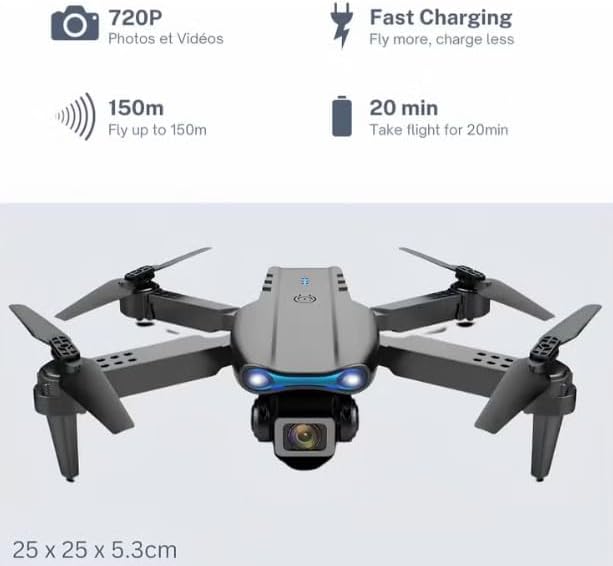 E99 Drone with 4K Camera, Bluetooth, 400 RPM, 5 Hours Battery Life