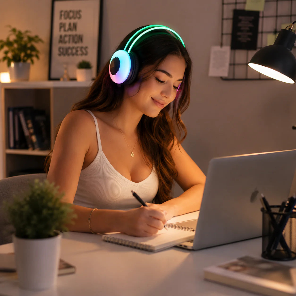 LED Wireless Bluetooth Headset – Hi-Fi Stereo Sound, RGB Lighting, Built-in Mic for Gaming & Music