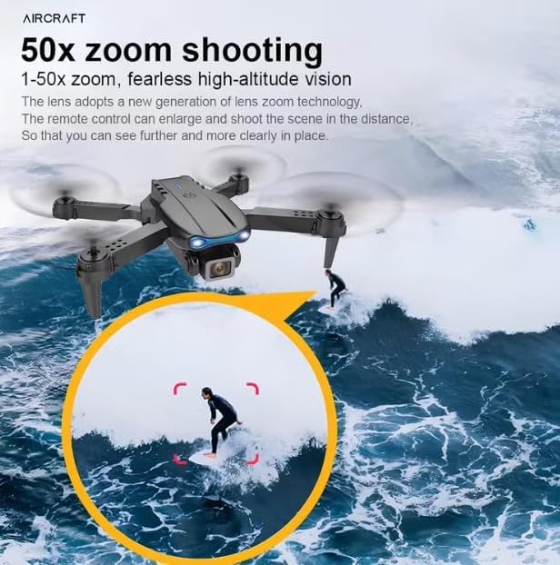 E99 Drone with 4K Camera, Bluetooth, 400 RPM, 5 Hours Battery Life