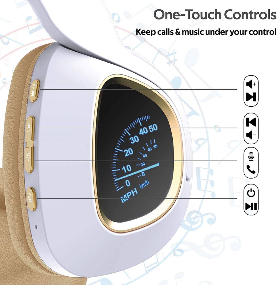 Promate Bavaria Wireless Bluetooth Headphones – Deep Bass & LED Earcups