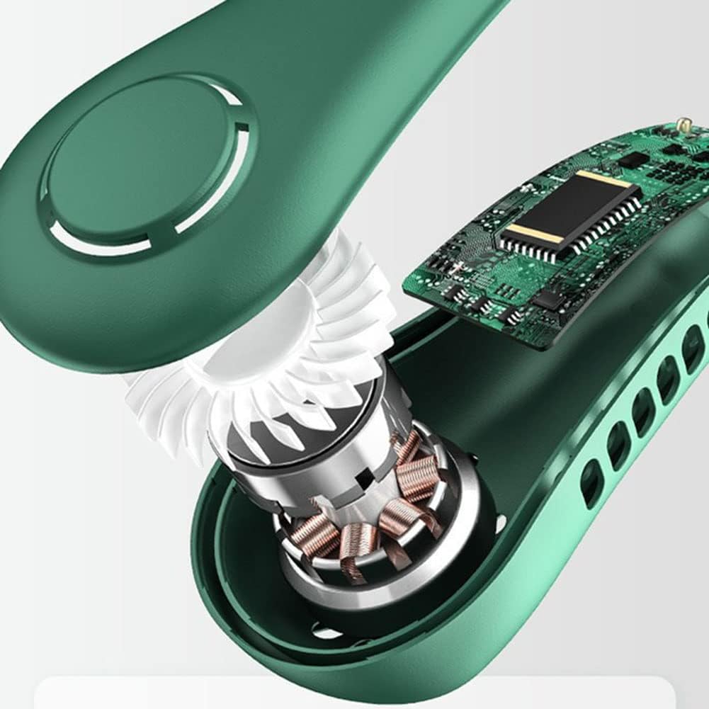USB Rechargeable Neck Fan, Portable Bladeless Cooling Fan for Travel & Sports Activities