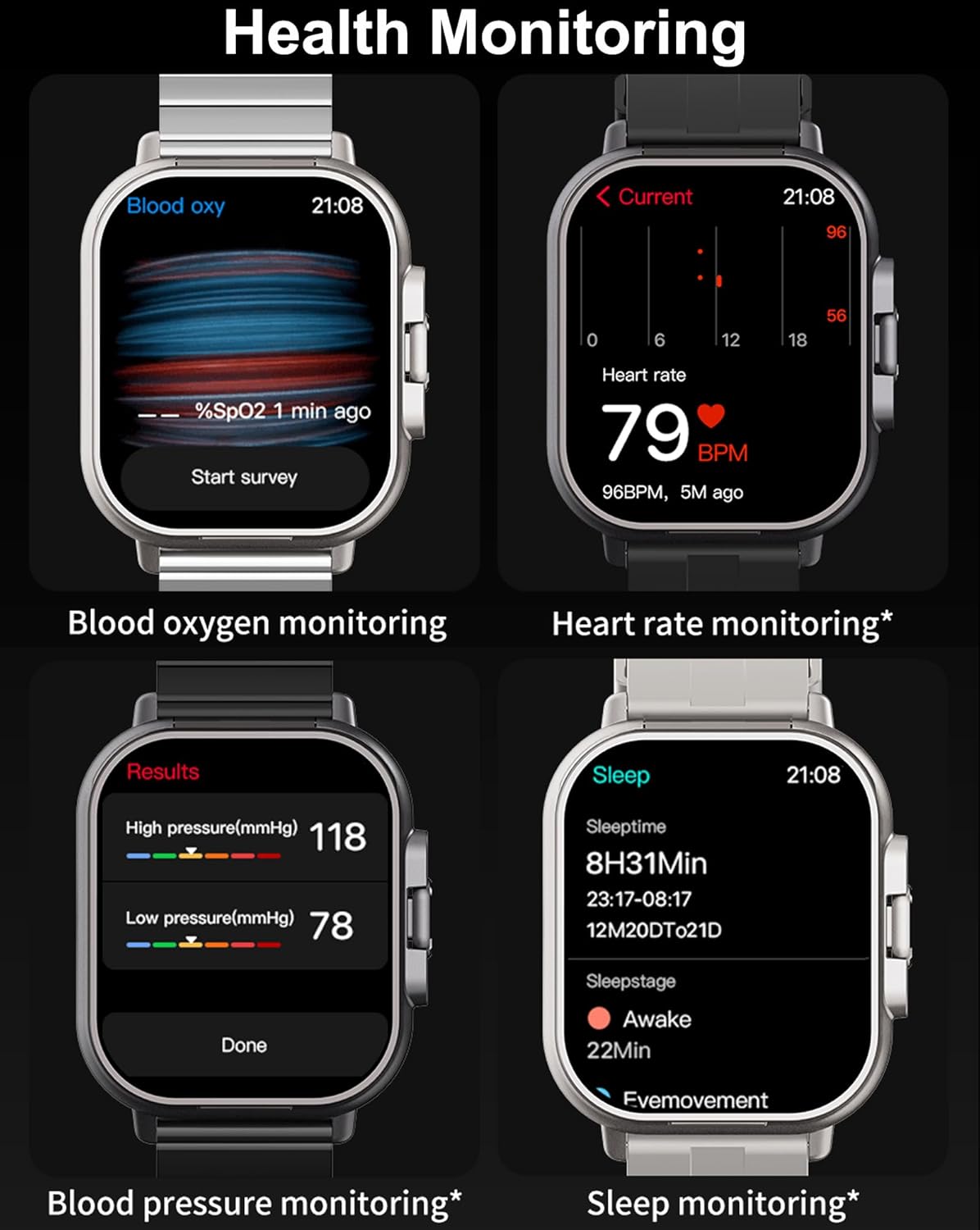 Smart Watch with Wireless Earbuds, Heart Rate Monitor & Bluetooth Calls
