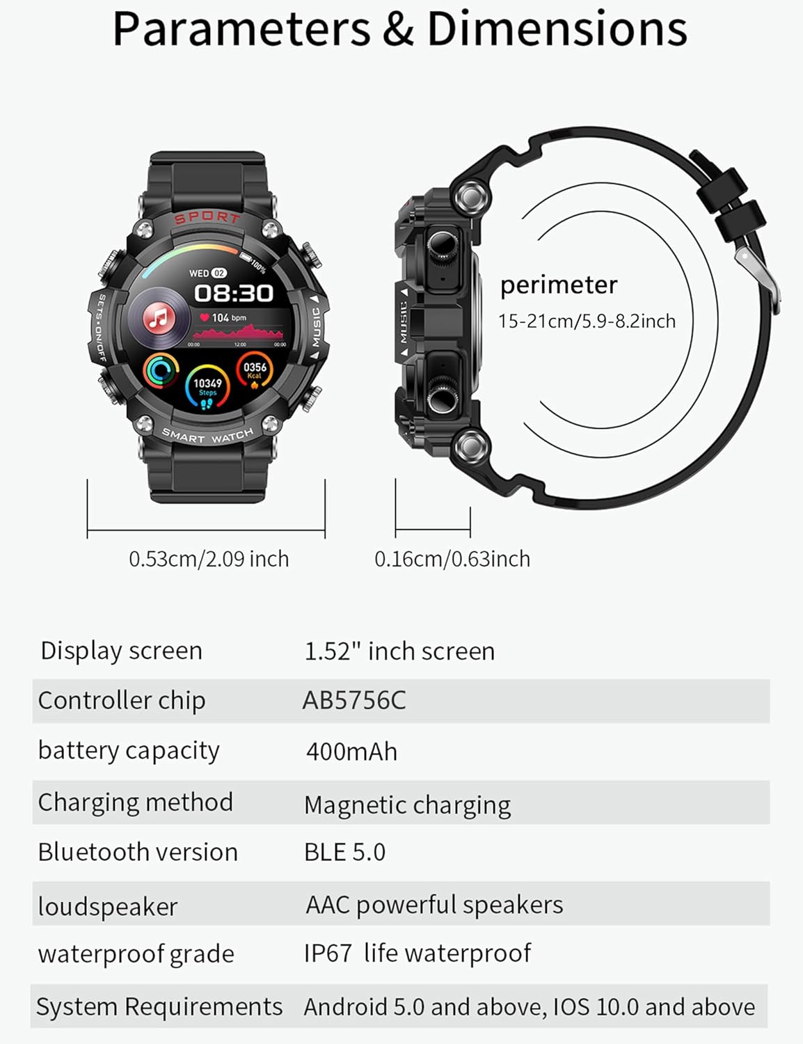 Smart Watch with Wireless Earbuds – Bluetooth Calling, Fitness Tracker & Sports Watch for Men