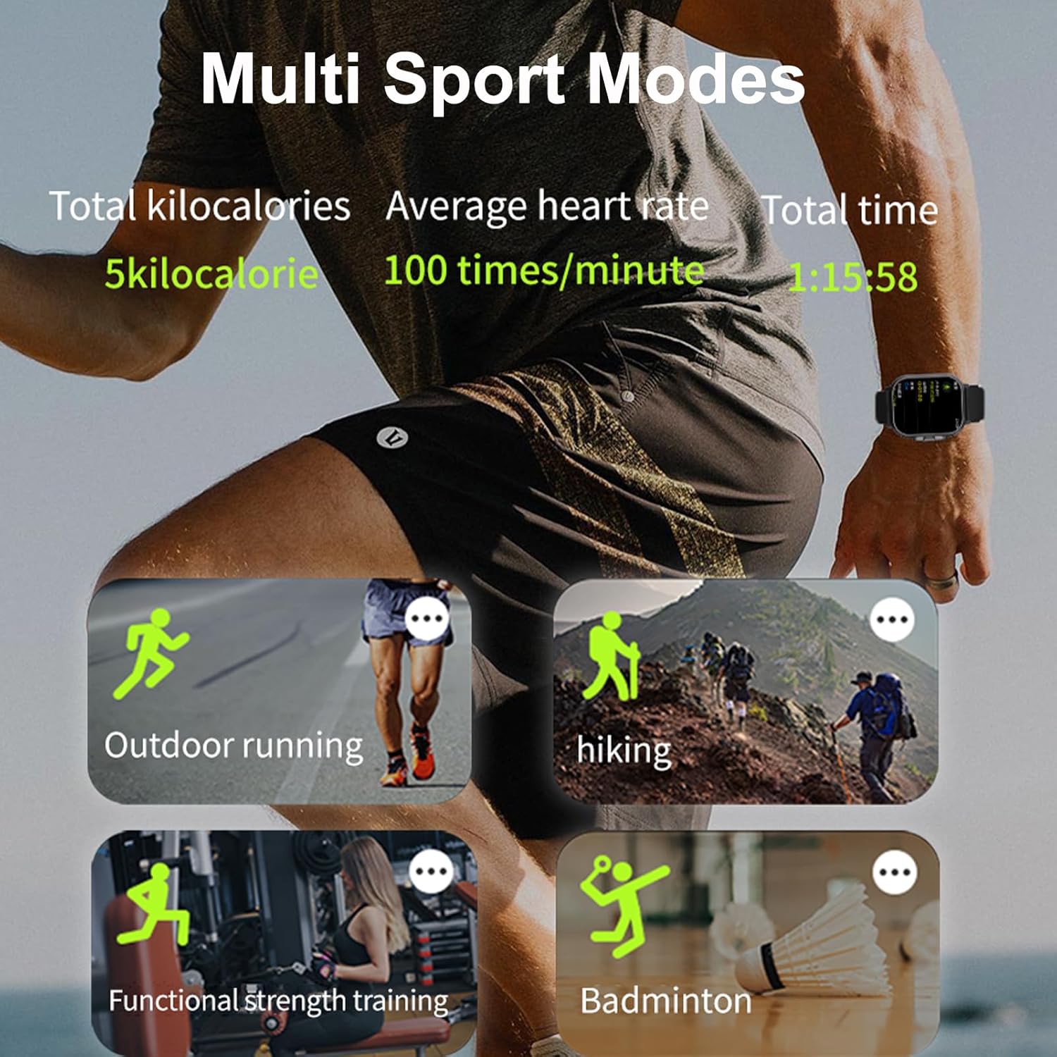Smart Watch with Wireless Earbuds, Heart Rate Monitor & Bluetooth Calls