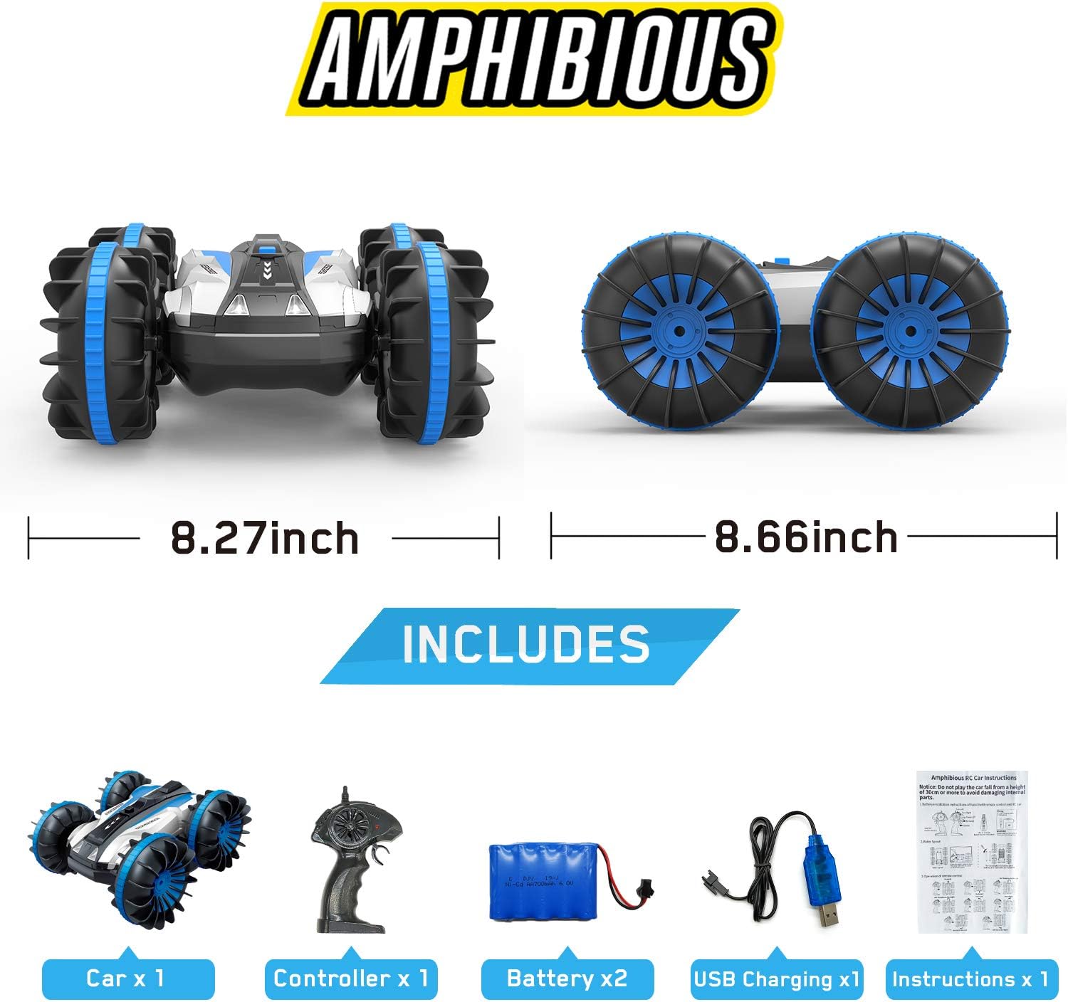 Amphibious Remote Control Car – Waterproof RC Monster Truck & Boat for Land and Water Adventures
