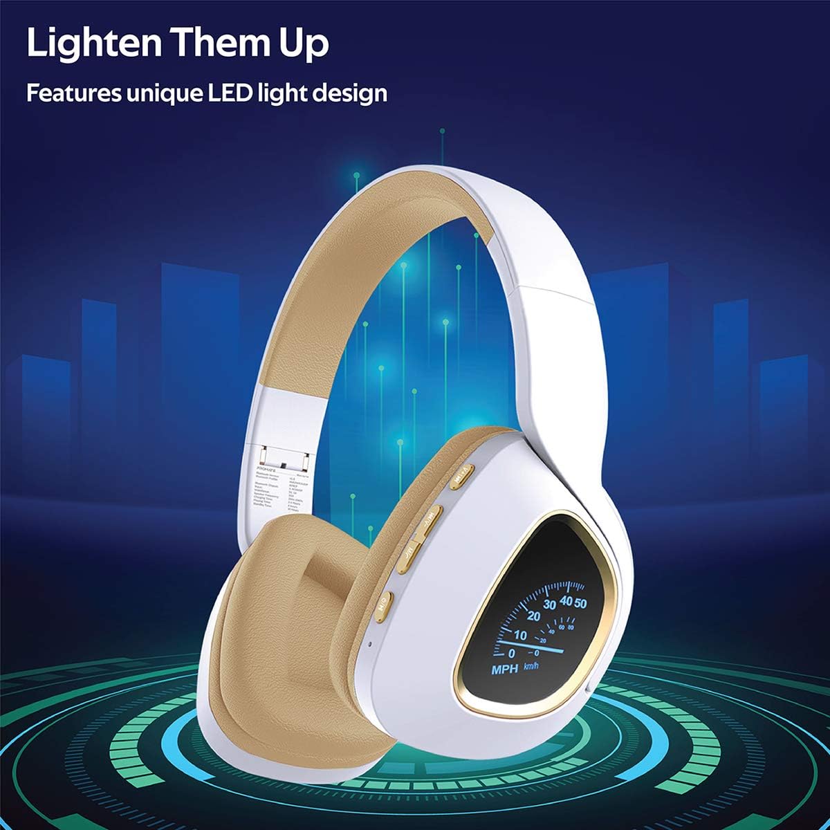 Promate Bavaria Wireless Bluetooth Headphones – Deep Bass & LED Earcups