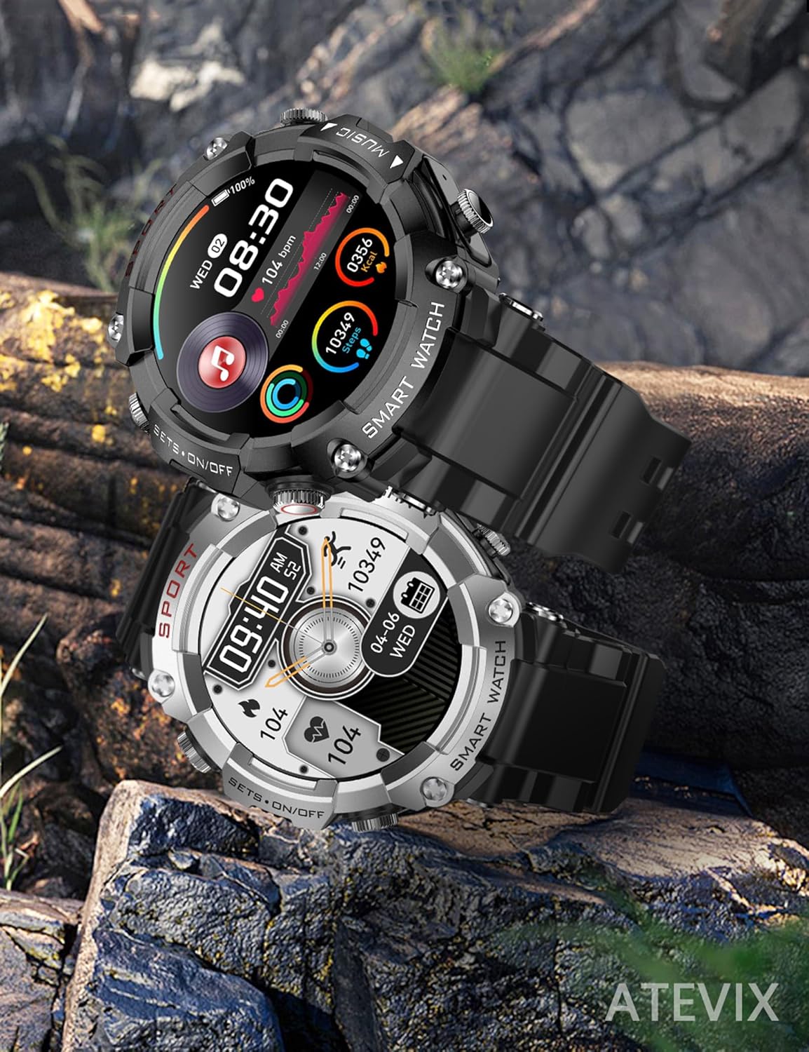 Smart Watch with Wireless Earbuds – Bluetooth Calling, Fitness Tracker & Sports Watch for Men