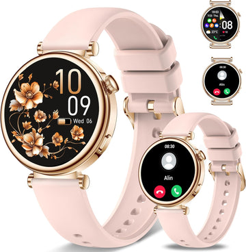 Smart Watch with Bluetooth Calling, 1.27" Touch Screen, Heart Rate Monitor & 100+ Sports Modes for iOS & Android (Pink)