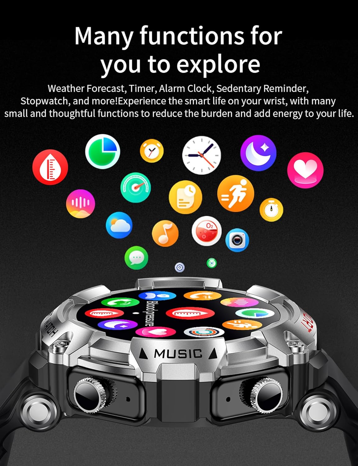 Smart Watch with Wireless Earbuds – Bluetooth Calling, Fitness Tracker & Sports Watch for Men
