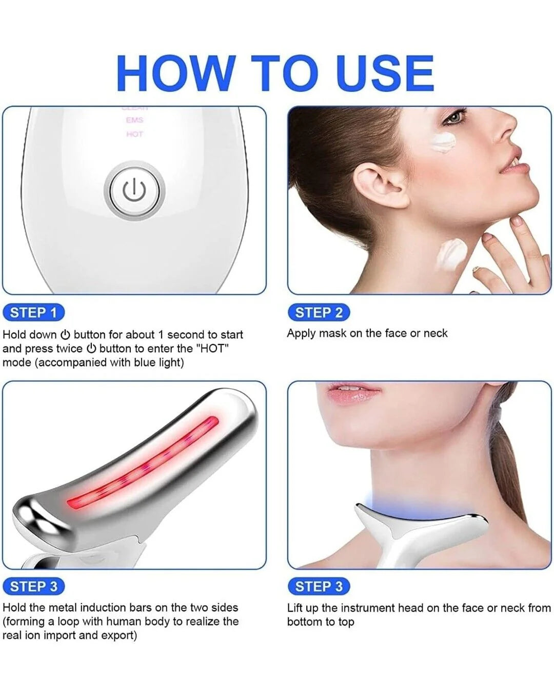 EMS Face Massager for Wrinkles & Skin Tightening – Electric Anti-Aging Facial Device with Face Lift