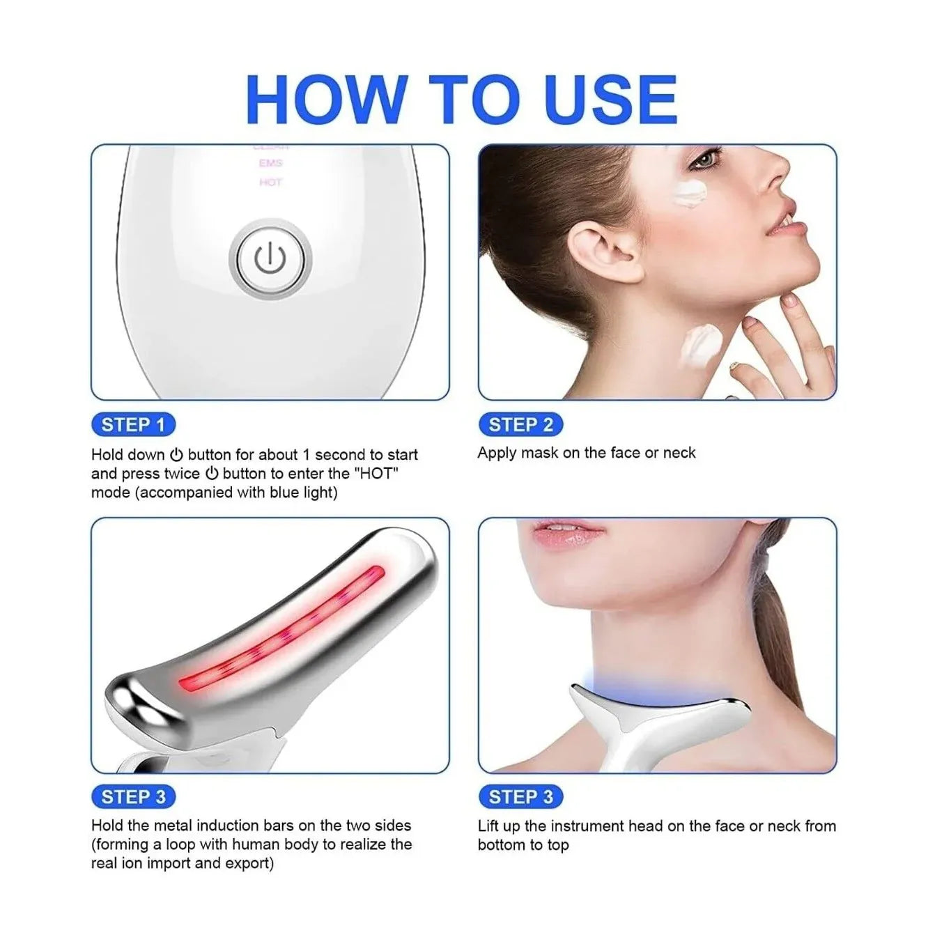 EMS Face Massager for Wrinkles & Skin Tightening – Electric Anti-Aging Facial Device with Face Lift