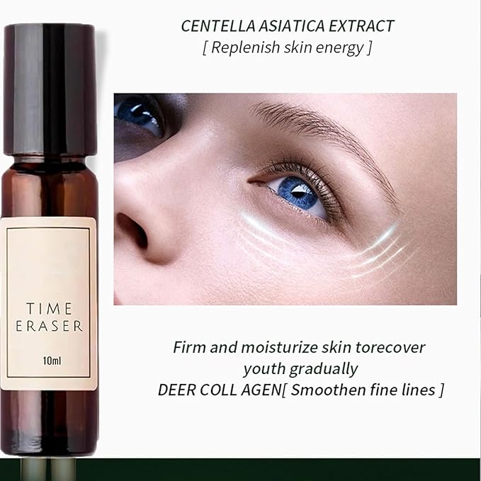 Zendi Time Eraser Eye Roller with Castor Oil & Frankincense – Helps Reduce Under-Eye Bags, Puffiness & Wrinkles